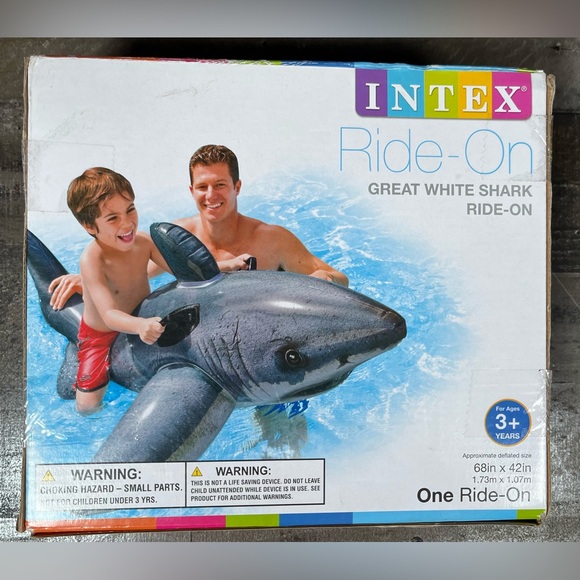Intex | Toys | Intex Great White Shark Rideon 68 X 42 Pool Float | Poshmark